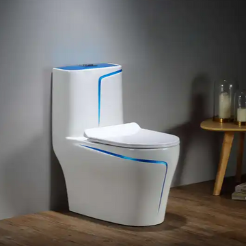 B Backline Ceramic Floor Mounted One-Piece Rimless Western Toilet Commode Syphonic Flushing System Water Closet