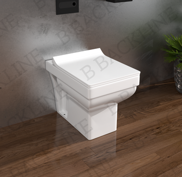 B Backline Ceramic Floor Mounted Western Toilet Commode S-Trap Outlet Is From Floor