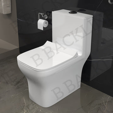 B Backline Ceramic One-Piece Washdown Toilet Western Commode in White Color