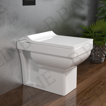 B Backline Ceramic  P-Trap White Floor Mounted Western Toilet Commode