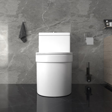 B Backline Ceramic Floor Mounted One-Piece Toilet Syphonic Western Commode White Color