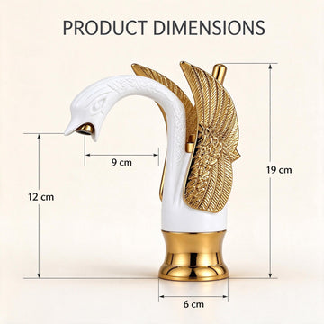 B Backline Brass Wash Basin Hot & Cold Basin Mixer Tap White Gold Color