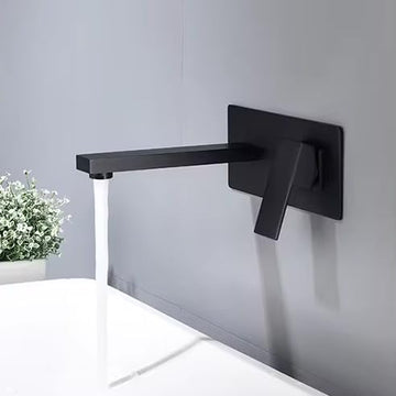 B Backline Matte Black Wall-Mount Basin Faucet | Hot & Cold Mixer Tap for Bathroom & Livingroom