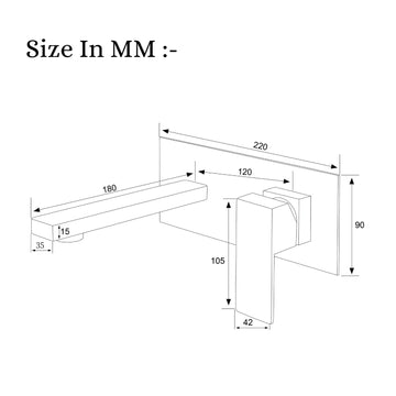 B Backline Matte Black Wall-Mount Basin Faucet | Hot & Cold Mixer Tap for Bathroom & Livingroom