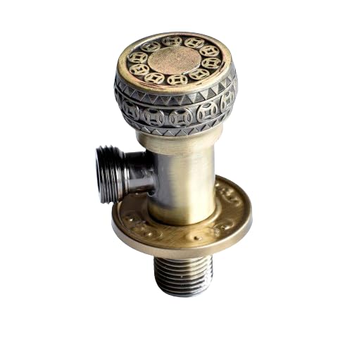 B Backline Brass Angle Valve with Wall Flange for Bathroom/Kitchen Angle Stop Valve Kitchen Jet Spray for Hot & Old Water Flow (Antique Bronze)