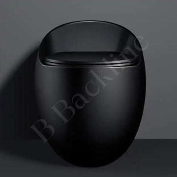 B Backline Ceramic One-Piece Western Toilet Commode With Tank S Trap Commode Syphonic Flushing System Black Matt Finish