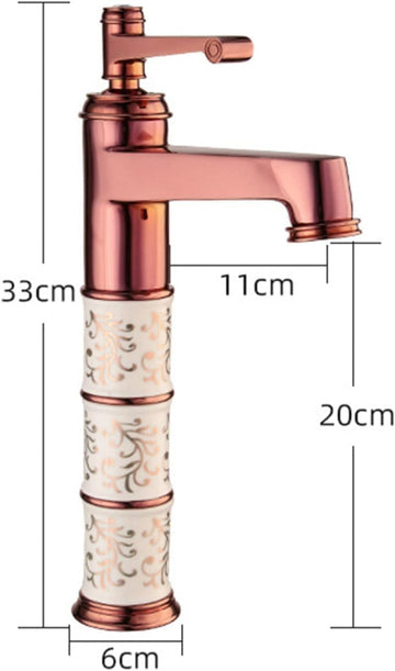 B Backline Wash Basin Hot & Cold Basin Mixer Tap (Rosegold White)