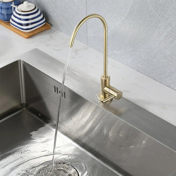 B Backline RO Water purifiers Tap/Faucet SS 304 Kitchen Sink Faucet Tap 360° Rotatable RO Drinking Water Filter (Brushed Gold)
