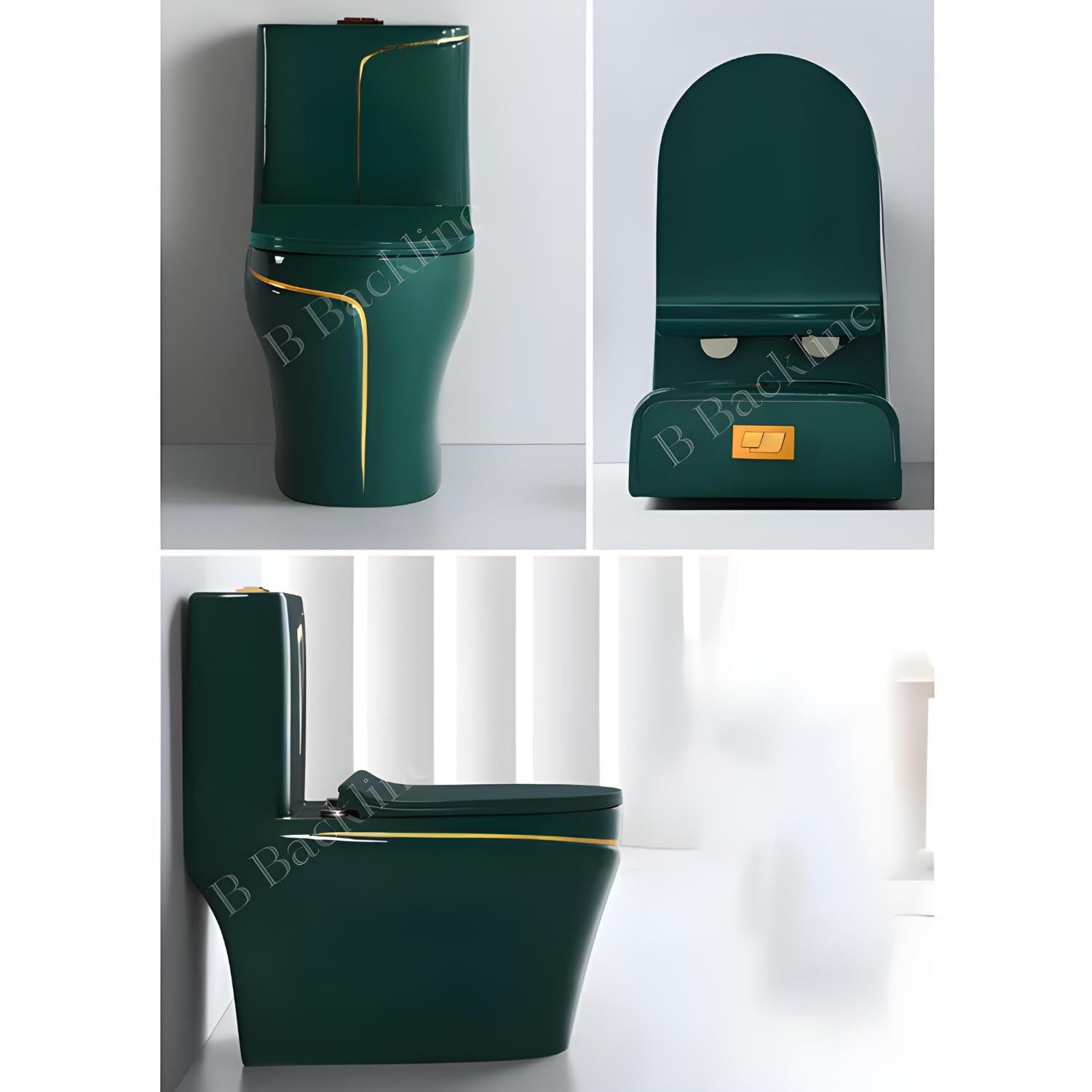 B Backline Ceramic Floor Mounted One Piece Water Closet Commode Wester