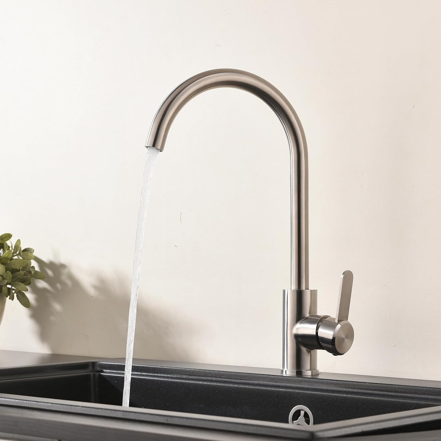B Backline 304 SS Single Lever Kitchen Sink Faucet Tap 360° Rotatable (Brshed Nickle)