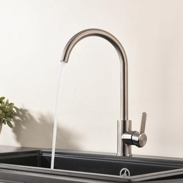 B Backline 304 SS Single Lever Kitchen Sink Faucet Tap 360° Rotatable (Brshed Nickle)