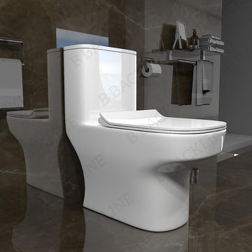 B Backline Ceramic One-Piece Toilet Western Commode S-Trap in White Color