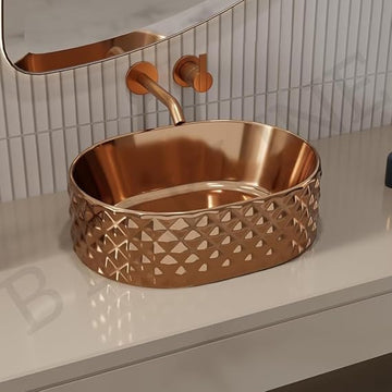 B Backline Ceramic Table Top, Counter Top Wash Basin 18 X 13.5 X 5.5 Inches