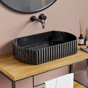 B Backline Ceramic Table Top, Counter Top Wash Basin 20 X 12.3 X 4.5 Inches