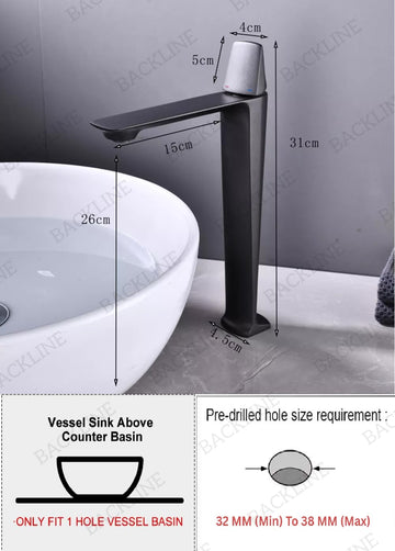 B Backline Brass Bathroom Single Lever Basin Mixer Tap Brass Basin High Neck Long Body Sink Faucet White Silver