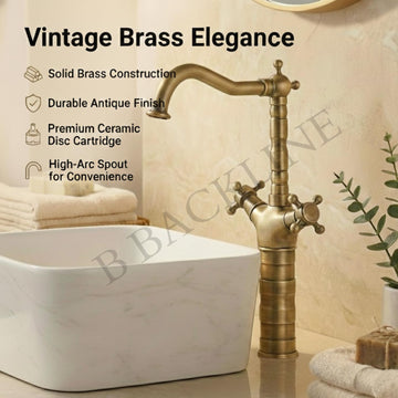 B Backline Solid Brass Basin Mixer Tap | Single Lever Hot & Cold Washbasin Faucet