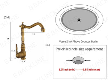 B Backline Wash Basin Hot & Cold Basin Mixer Tap (Antique Finish)