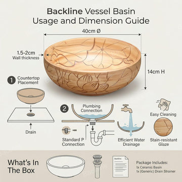 B Backline Ceramic Table Top , Counter Top Wash Basin 40x40x14 cm (Matt finish)