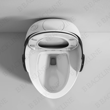 B Backline Ceramic Floor Mount Western Toilet Commode | One Piece Siphonic Water Closet with Inbuilt 5L Tank & Soft Close Seat | 12