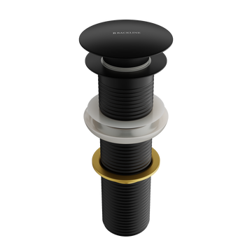 B Backline Ceramic Brass Full Threaded Pop Up Waste Coupling Matt Black 7 Inch