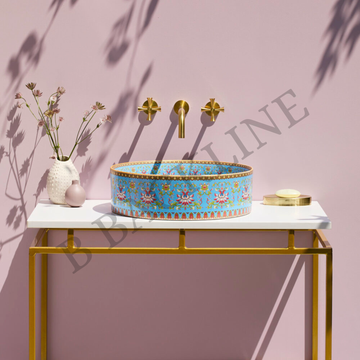 Ceramic Moroccan Tabletop Wash Basin 40 X 40 X 12.5 CM