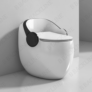 B Backline Ceramic Floor Mount Western Toilet Commode | One Piece Siphonic Water Closet with Inbuilt 5L Tank & Soft Close Seat | 12