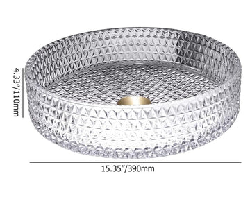 B Backline Glass Basin Table Top Wash Basin Bathroom & Livingroom 39 x 39 x 11 cm