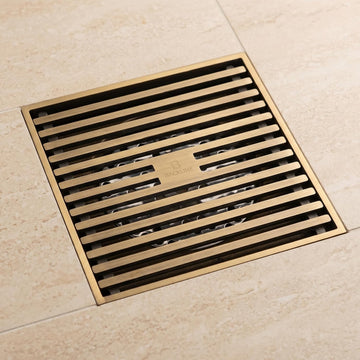 B Backline Bathroom Floor Water Drain Grating with Anti-Foul Cockroach Trap Antique Finish