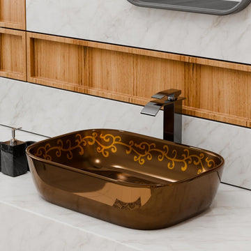 B Backline table top wash basin 46x32 cm Rose Gold