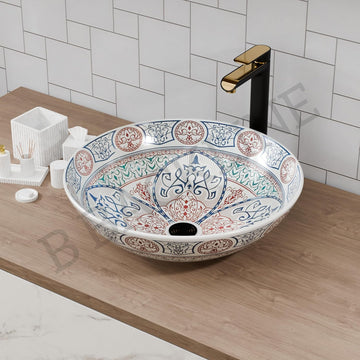 B Backline Ceramic Table Top, Counter Top Wash Basin 16 X 16 X 5 Inches