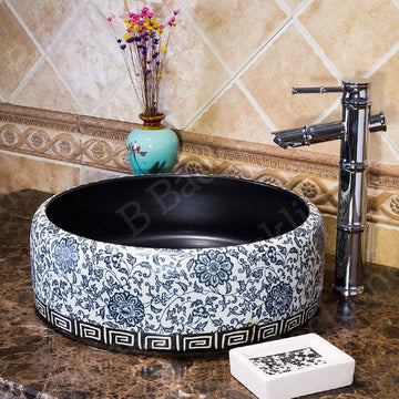 B Backline Moroccan Wash Basin | Table Top Wash Basin For Bathroom 40 X 40 X 15 Cm