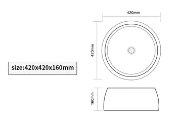 B Backline Tabletop Wash Basin | Ceramic Bathroom Sink | Wash Basin For Bathroom 42 X 42 X 16 Cm Black Matt