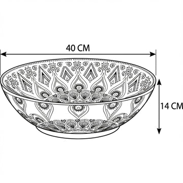 B Backline Ceramic Table Top, Counter Top Wash Basin 16 x 16 x 5 Inch