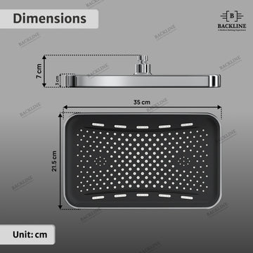 Overhead Shower Size- 35 cm x 21.5 cm Showerhead For Bathroom (Without Arm)