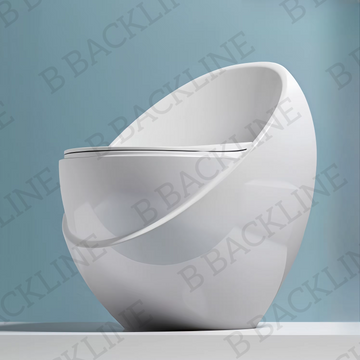 B Backline Ceramic Floor Mount Western Toilet Commode | One Piece Siphonic Water Closet with Inbuilt 5L Tank & Soft Close Seat | 12