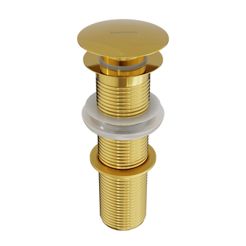 B Backline Brass Full Threaded Pop-Up Waste Coupling Glossy Gold 7 Inch