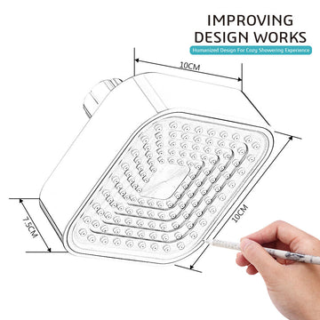 Overhead Shower Size- 6 X 6 Cm Square Showerhead For Bathroom (Without Arm)