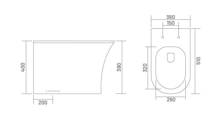 Commode Width B Backline Ceramic Floor Mounted Western Toilet Syphonic Commode S - t