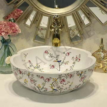 Ceramic Table Top Wash Basin 41 X 41 X 14 Cm (White)