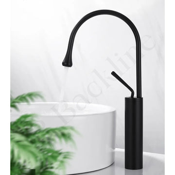 B BACKLINE Wash Basin Mixer Faucet | Brass Hot and Cold Basin Mixer Tap | Luxury Pillar Tap for Bathroom & Livingroom- Matt Black