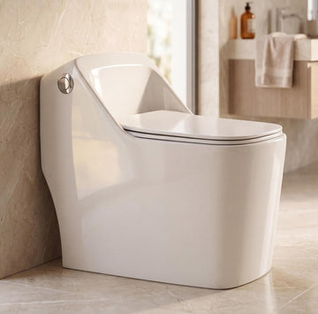 Backline 5D Rimless One-Piece Western Commode – Built-in Tank & Soft-Close Seat, 12" S-Trap (White)
