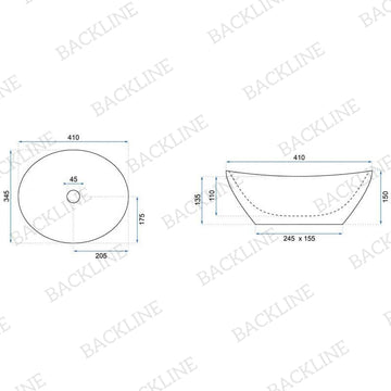 Ceramic Table Top Wash Basin 41 X 34 X 14 cm (Glossy Gold)