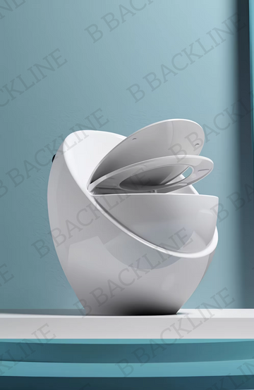 B Backline Ceramic Floor Mount Western Toilet Commode | One Piece Siphonic Water Closet with Inbuilt 5L Tank & Soft Close Seat | 12