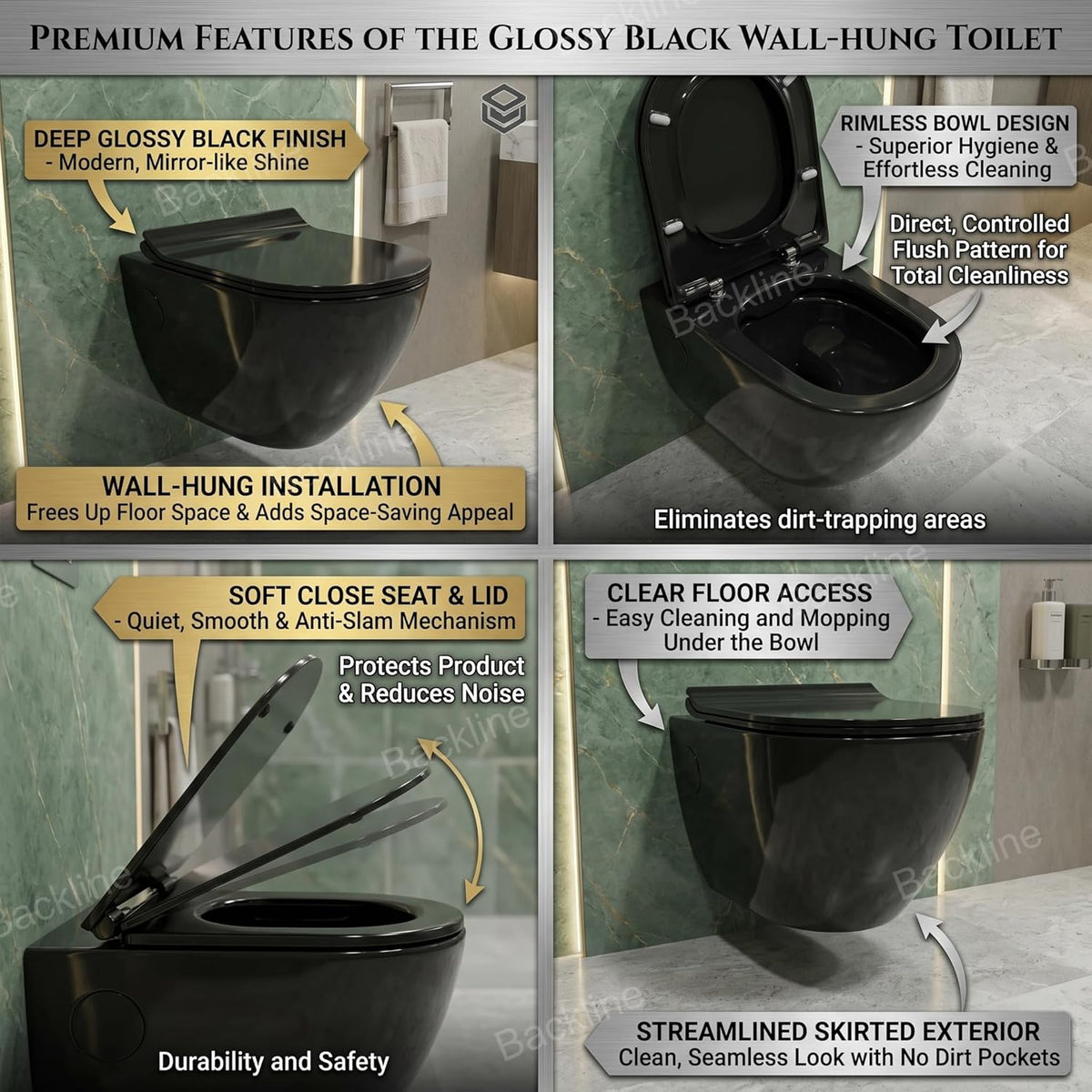 Wall Mount Commode Frame Ceramic Rimless Wall Hung Western Toilet/Water Closet/Wall Mount Commo