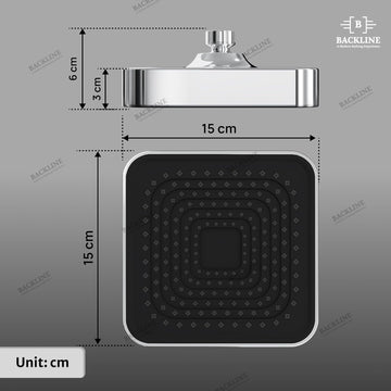 B Backline 6x6 cm ABS Overhead Shower Head (Without Arm) – High Pressure Rain Spray- Chrome Finish
