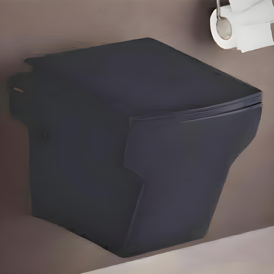 B Backline Ceramic Wall Mount , Wall Hung Western Toilet Commode Black