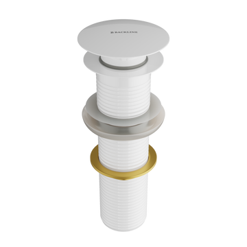 B Backline Ceramic Brass Full Threaded Pop Up Waste Coupling Glossy White 7 Inch