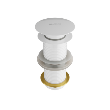 B Backline Ceramic Brass Full Threaded Pop Up Waste Coupling White Glossy 5 Inch