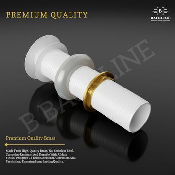 B Backline Ceramic Brass Full Threaded Pop Up Waste Coupling Glossy White 7 Inch