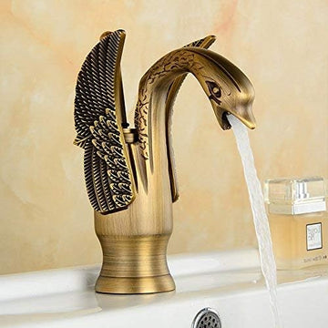 B Backline Brass Wash Basin Hot & Cold Basin Mixer Tap Antique Color
